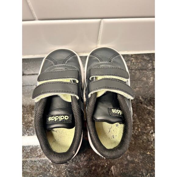 Adidas Kids Vl Court 2.0 Low Athletic Sneaker Shoes Slip on Black‎ White Size 6K - Picture 7 of 10